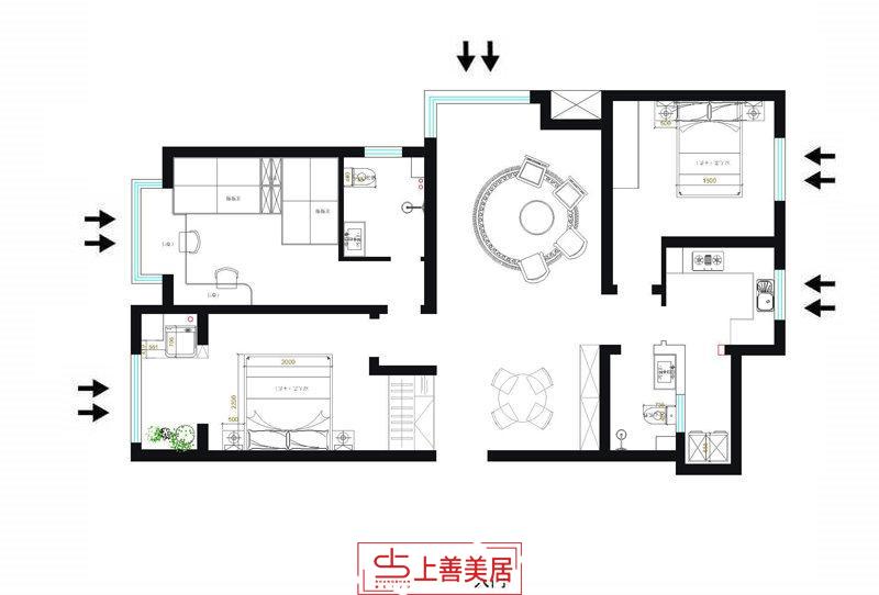 廊橋四季130平米裝修效果圖