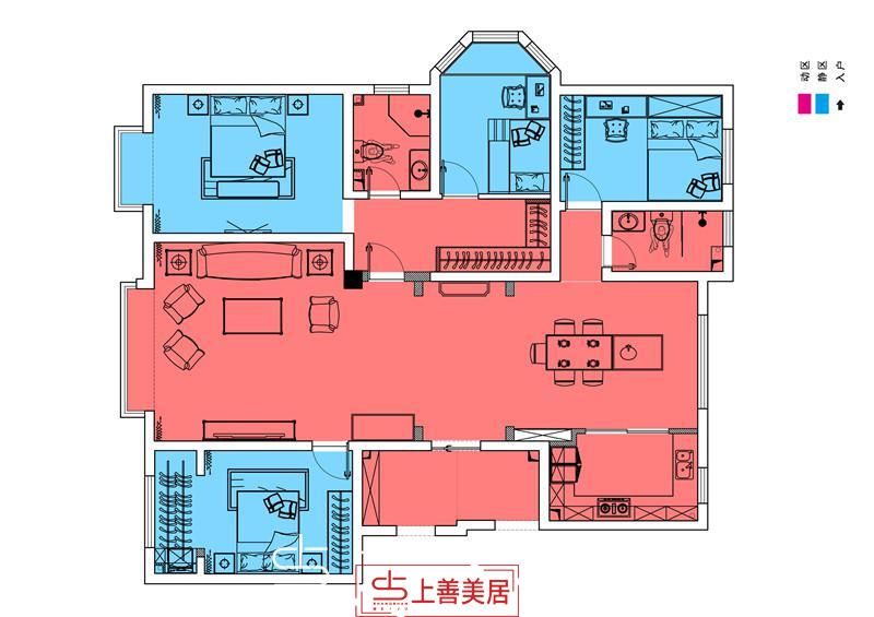 鑫界王府180平裝修效果圖