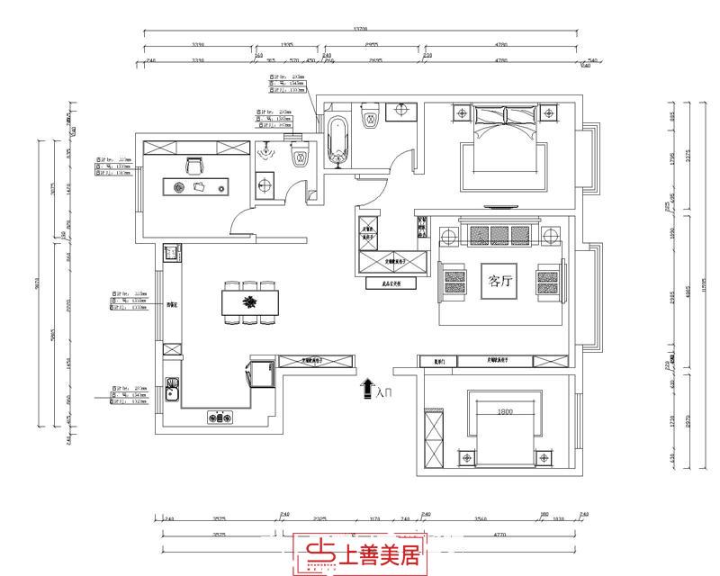 鑫界王府168平裝修效果圖