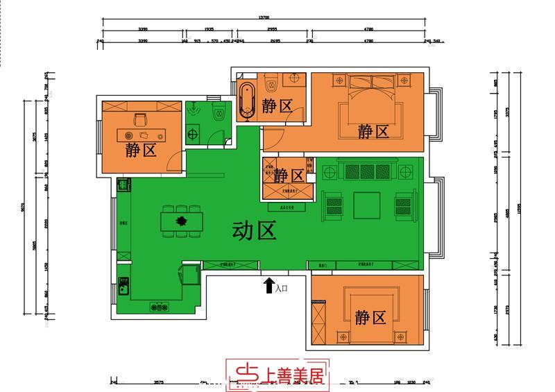 鑫界王府168平裝修效果圖