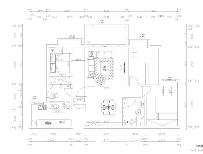 中冶德賢公館123平裝修效果圖